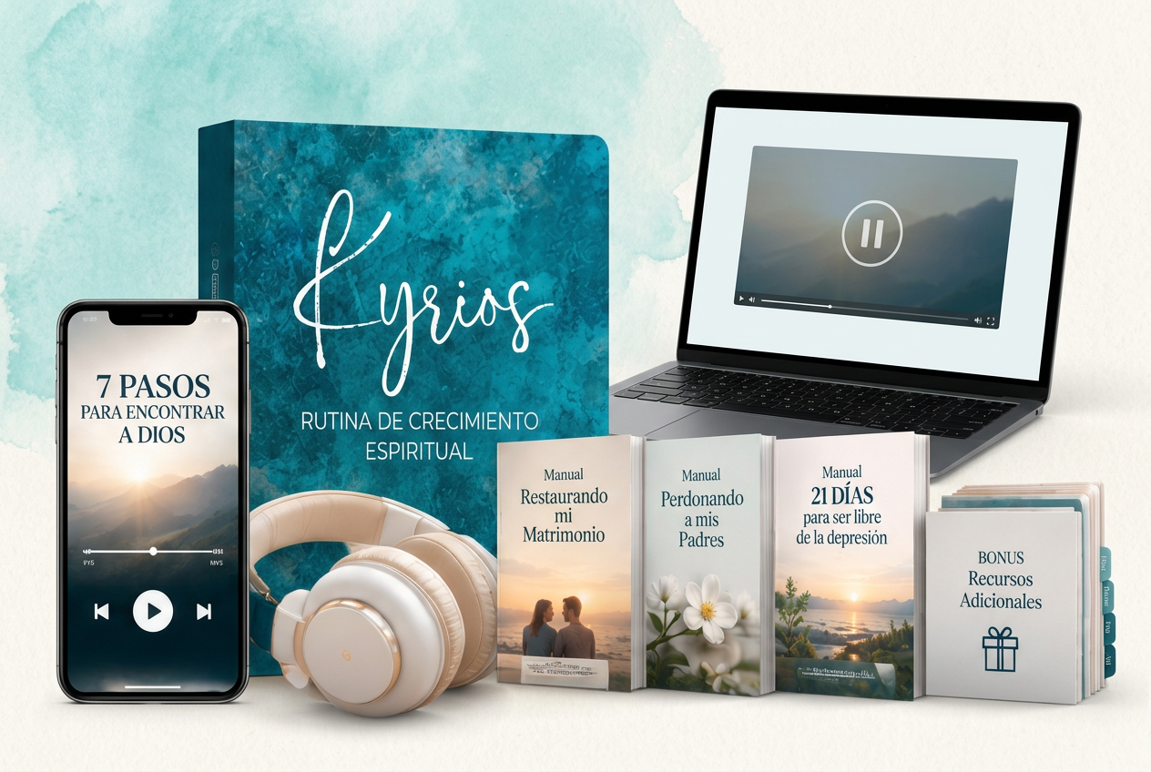 Paquete completo de KYRIOS: libro digital, teléfono con audiolibro, pantalla de videos, agenda y manuales